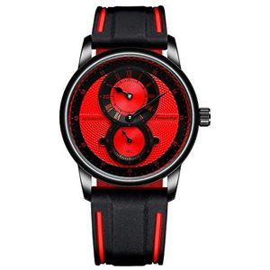 Bolyte Nieuwe Ontwerp Siliconen Horloge Automatische Mechanische Horloge Voor Mannen Sport Horloge Geschenken Voor Mannen, Zwart/Rood, riem