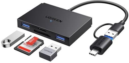 UGREEN - 4 in 1 SD-kaartlezer - USB C & USB 3.0 - Kaartlezer met SD en TF