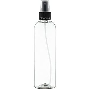 Lege Plastic Fles 250 ml - PET Tall Boston 24 Spray flesje met zwarte verstuiver dop – navulbaar - 5 stuks - leeg - nr. 116
