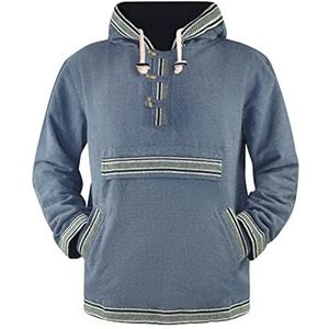 virblatt - Baja Hoodie | 100% katoen | Heren Hoodie Vintage Pullover Hippie Jas Vintage Heren Hoodie, antraciet, L