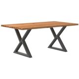 vidaXL Eettafel lichtbruin 180x100x74 cm massief eiken rechthoekig, keukentafel, restauranttafel, restaurant, eetkamertafel, bistrotafel