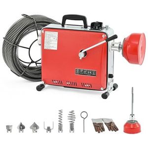 ZELCAN Elektrische Rioolontstoppingsmachine Complete Set 400 W, Rioolreinigingsmachine voor Buizen van Ø 32 tot 100 mm Afvoer Ontstopper Machine Buisreinigingsmachine Gootsteen Ontstoppen