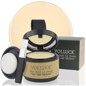 VOLLUCK Root Touch-up Poeder – Directe Dekking voor Uitgroei, Grijze Haren & Dunner Wordende Haarlijn – Natuurlijke, Niet-Vettige Haarpoeder voor Mannen en Vrouwen 4 g (Lichtblond)
