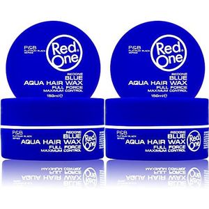 RedOne Haarstyling Aqua Wax Blauw 2x 150 ml |Sterke Hold l | Haargel Wax | Ultra Hold | Mannen & Vrouwen Haarwax | Bubblegum Scent | Maximale controle