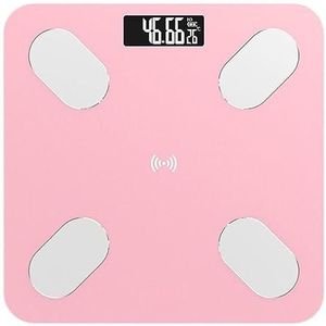 Weegschalen Digitale Lichaamsvetweegschaal Slimme Weegschaal Vloer Elektronisch LCD Slimme Bluetooth-weegschaal Lichaamssamenstellinganalysator Gemakkelijk Te Gebruiken(Pink Usb)