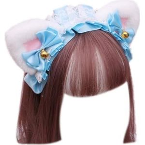 Sanfly Kat Oor Hoofdband Pluche Kat Oren Haar Hoepel Met Ruches Kant Lint Strik Bell Anime Lolita Cosplay Accessoires