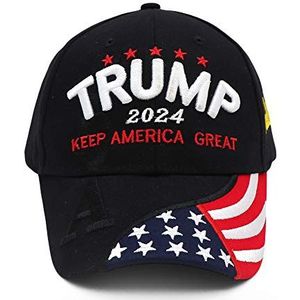Donald Trump 2024 Pet MAGA USA Baseball Caps Houd Amerika Grote Snapback President Hat (Zwart)