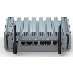 Pf-sense Mini PC 6 Lan i225 2.5Gbe NIC's, Celeron J4125, 8GB DDR4 RAM 128GB mSATA SSD, HD-MI, RS232 COM, USB, Wifi, SIM Slot, Kleine Computer, Router server, AES-NI, ESXI, PXE, Firewall Appliance