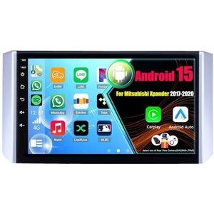 Android 15 Autoradio Voor Mitsubishi Xpander 2017-2020 met Draadloze Carplay Android Auto, 9 Inch Autoscherm Soporta Bluetooth WIFI GPS FM/RDS(8Core(4+64GB))