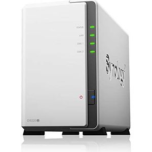 Synology 247011 DS220j 20 TB 2 Bay Desktop NAS-oplossing | Geïnstalleerd met 2 x 10 TB Western Digital Red Drives