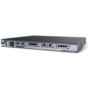 Cisco 2801 - bedrade router (Fast Ethernet, 10/100Base-T(X), 10,100 Mbit/s, 128-bit AES,192-bit AES,256-bit AES,3DES,DES, Cisco IOS, zwart, blauw, roestvrij staal)