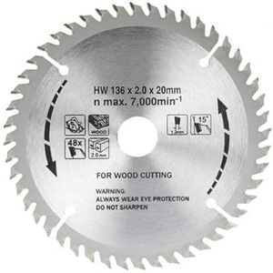 136mm Cirkelzaagblad Disc 48 Tanden Hout Snijgereedschap Boring Diameter 20mm Carbide TCT Zaagblad for Houtbewerking Gereedschap