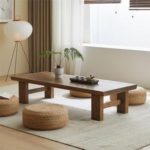INEOUT Japanse vloertafel, Japanse eettafel, vintage theetafel lage tafel, rechthoekige stijl tatami tafel, of zittend op de vloer accentmeubilair