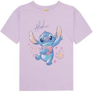 Lilo en Stitch T-shirt voor meisjes, korte mouwen, shirt voor kinderen, paars, katoen, Lilo en Stitch geschenken, Stitch dingen, paars, 122-128