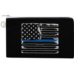 Verontruste blauwe Amerikaanse vlag kleine portemonnee leuke geldzakken reizen portemonnee canvas zakje mini verandering tas