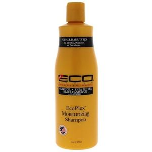 Ecoco - Eco Style EcoPlex Moisturising Shampoo - Olijfolie - Shea Butter - Zwarte Ricinusolie - Lijnzaad - Voor Alle Haartypes - Hydrateert - Reparaties - Geen Alcohol of Parabenen - 16 oz/473 ml