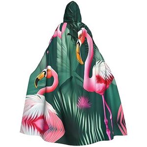 ZISHAK Palmblad en flamingo's paar verleidelijke volwassen mantel met capuchon voor Halloween en feesten - vampier cape-chique damesgewaden, capes
