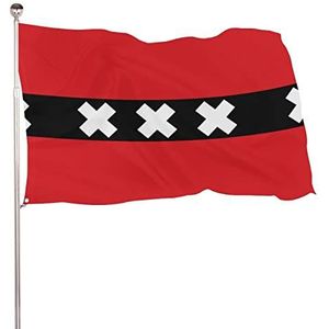 Amsterdam Vlag Grappige Vlaggen Banner met Messing Doorvoertules voor Buiten Binnenshuis Tuin 24x35 inch
