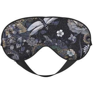 Libellen Grijs Print Comfortabel Oogmasker Ademend Verstelbare Mannen Vrouwen Lichtgewicht Reizen Yoga Werk