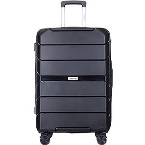 Handbagagekoffer Reiskoffer Handbagage Bagage Met Wiel PP-bagagesets Lichtgewicht Koffer Met TSA-slot Reisbagage Koffer Bagage (Color : Black, Size : 28in)