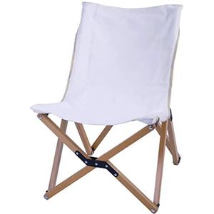 Draagbare Campingstoel Draagbare Camping Stoel Lichtgewicht Opvouwbare Vissen Outdoor Camping Klapstoelen Ultra Lichte Massief Houten Stoel Regiestoel Visstoel(White)