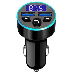 FM Transmitter Auto Bluetooth, Bluetooth-adapter auto, QC3.0-snellader, dual USB-ondersteuning, handsfree-installatie/USB flashstation (A)