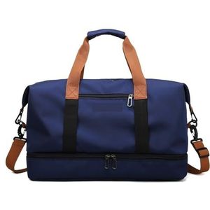 Reistas Reistassen voor Vrouwen Grote Capaciteit Mannen Sporttas Waterdichte Weekend Sac Voyage Vrouwelijke Messenger Bag Droog en Natte Duffel, Blauw 46cmx25cmx28cm, Eén maat