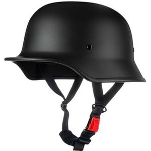 Duitse Stijl Motorfiets Open Helm Retro Motorfiets Halve Helm Voor Heren Dames DOT/ECE-Gecertificeerde Unisex Schedelkap Voor Fiets-Scooter ATV UTV-Skateboard A,XL