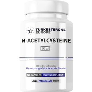 NAC (100% N-Acetylcysteïne) Complex met HydroPerine™ - 120 Capsules (600mg) - Turkesterone Europe®
