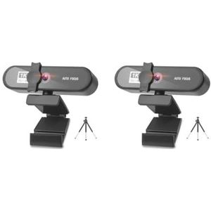 Mealoodiousmusea 2 set Computer Webcam Auto-focusing HD USB Online Verstelbare PC Camera met Microfoon Bedraad Vervanging Externe Web Cam Camcorder Zwart 1 K