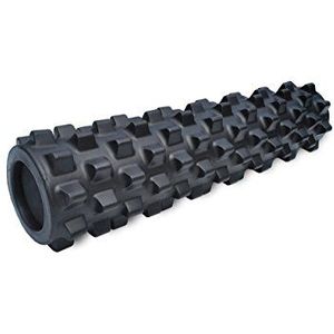 RumbleRoller Getextureerde Spierschuim Roller 22 Inch - Extra Stevige Mid Size - Zwart