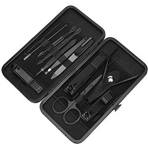 nagelverzorgingsset, 12 stks/set professionele roestvrijstalen manicure pedicure nagelknipper set nagelverzorgingsset unisex zwart