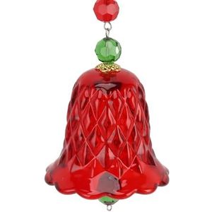 Geometrische Glazen Windgong met Kleurrijke Kleuren en Heldere Geluiden, Perfect voor Kerstdecoratie en Multifunctioneel Kunstdecor voor Binnen en Buiten (rood)