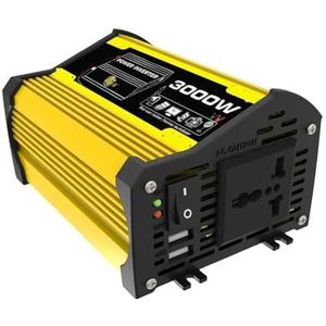 Omvormer, 3000W auto-omvormer DC 12V naar AC 110/220 Autotransformator omvormer met gemodificeerde sinusgolf(Giallo,12V 110V)