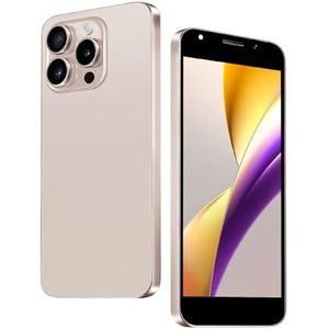 DEMANN GMBH Ontgrendel je telefoon, 5,0 inch scherm, 2 GB RAM + 16 GB ROM/TF 128 GB, 2 MP + 2 MP dubbele camera, ondersteuning voor 4G LTE FDD TDD, dual-sim, geschikt voor beginners (geel, 25)