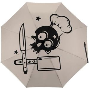 Chef Hoed Messen Paraplu Winddicht Sterke Reizen 3 Vouw Paraplu Voor Mannen Vrouwen Handleiding