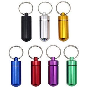 KOSTOO Waterdichte Aluminium Pill Box Organisatoren met Sleutelhangers, Kleine Pocket Medicine Fob Containers voor Sleutelhangers, Pil Houder voor Eenkamer voor Outdoor Reizen, 7 PCS voor 7 Dagen