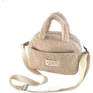 JMORCO Pluizige tas Winter Pluche Schoudertas Harige Tote Tas voor Vrouwen Handtassen Pluizige Crossbody Hobo Bag Sling Zachte Satchel Tas Vrouwelijke Shopper Tas Tassen voor Vrouwen, Beige, 22x16x8cm