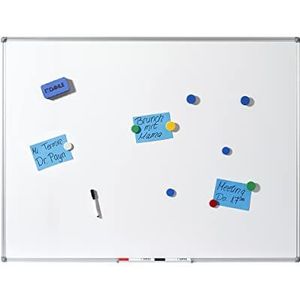 Dahle 96152 Basic whiteboard, beschrijfbaar magneetbord in stevig aluminium frame, 90 x 120 cm