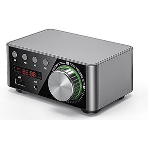 Mini Audio HIFI Bluetooth 5.0 Power Class D Versterker TPA3116 Digital AMP 50W * 2 Home Auto Marine(Silver)