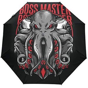 Boss Monster Octopus Ghost Paraplu Automatische Open Sluiten Reizen Zon Blokkeren Winddicht Paraplu's voor Vrouwen Mannen