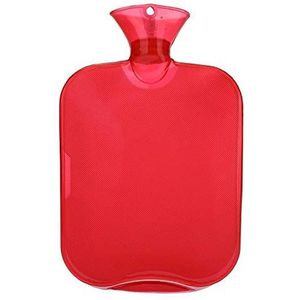 DieffematicRSD Warmwaterkruik 2000 ml water-vulling warmwatertassen dikke watertas fles transparante warmwaterflessen hoge dichtheid PVC explosieveilige zak (Color : Red)