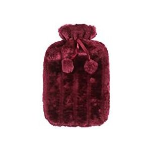 DieffematicRSD Warmwaterkruik Warmwaterkruikhoes 2 liter zacht imitatiepluchebont Leuke warmwaterkruikhoes Warmwaterkruikhoes Waterfles Softcover voor (Color : Red)