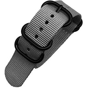 Horlogebandjes voor mannen en vrouwen, horlogeband 20mm/22mm/24mm Nylon Horlogeband Strap Eendelige Band Ademend Horlogeband Ring gesp Horlogeband (Color : Gris, Size : 22mm)