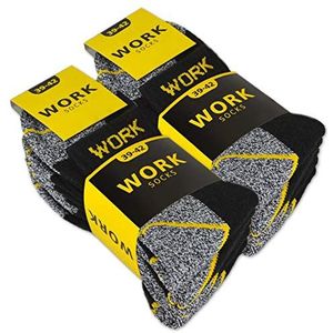 10 of 20 Paar Korte Werksokken Heren Katoen WORK (39-42, 10 Paar | Zwart/Grijs gemêleerd)