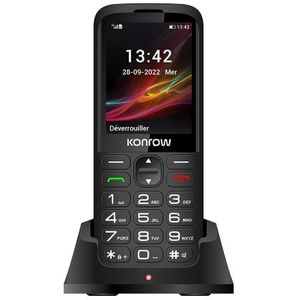 Konrow - Senior 280 - Mobiele Telefoon - Zwart - Dual Sim