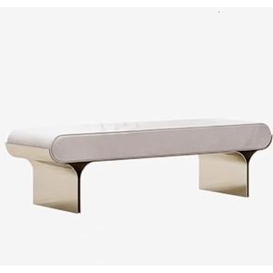 Einde van bed Ottoman, huisveranderende schoenenkruk, opgevulde stoel voor keuken eetkamer tafel entryway accent of raam zitplaatsen White-140 * 45 * 45cm