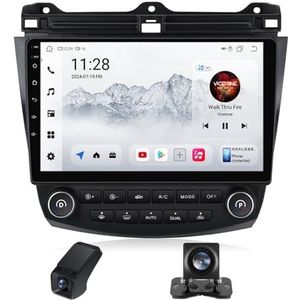 Autoradio,geldt voor Honda Accord 7 2002-2008 2 Din met Carplay Android Auto10 inch HD touchscreen,stereo auto Bluetooth 5.0 FM-radio stuurbediening MIC achteruitrijcamera(NF-7)