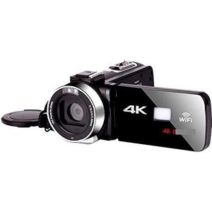 Videocamera Vlogcamera Recorder Nachtzicht 4K Camcorder Digitale Professionele Video Camera for Live Stream 18X 48MP Fotografie Vlog Recorder(64G SD Card,Standard)
