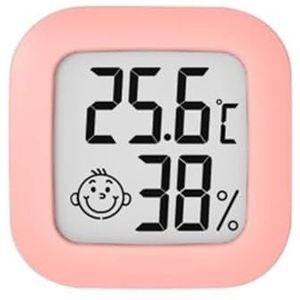 LCD Digitale Thermometer Hygrometer Binnenkamer Elektronische Temperatuur-vochtigheidsmeter Sensormeter Weerstation For Thuis Nauwkeurige Monitor(Celsius pink)
